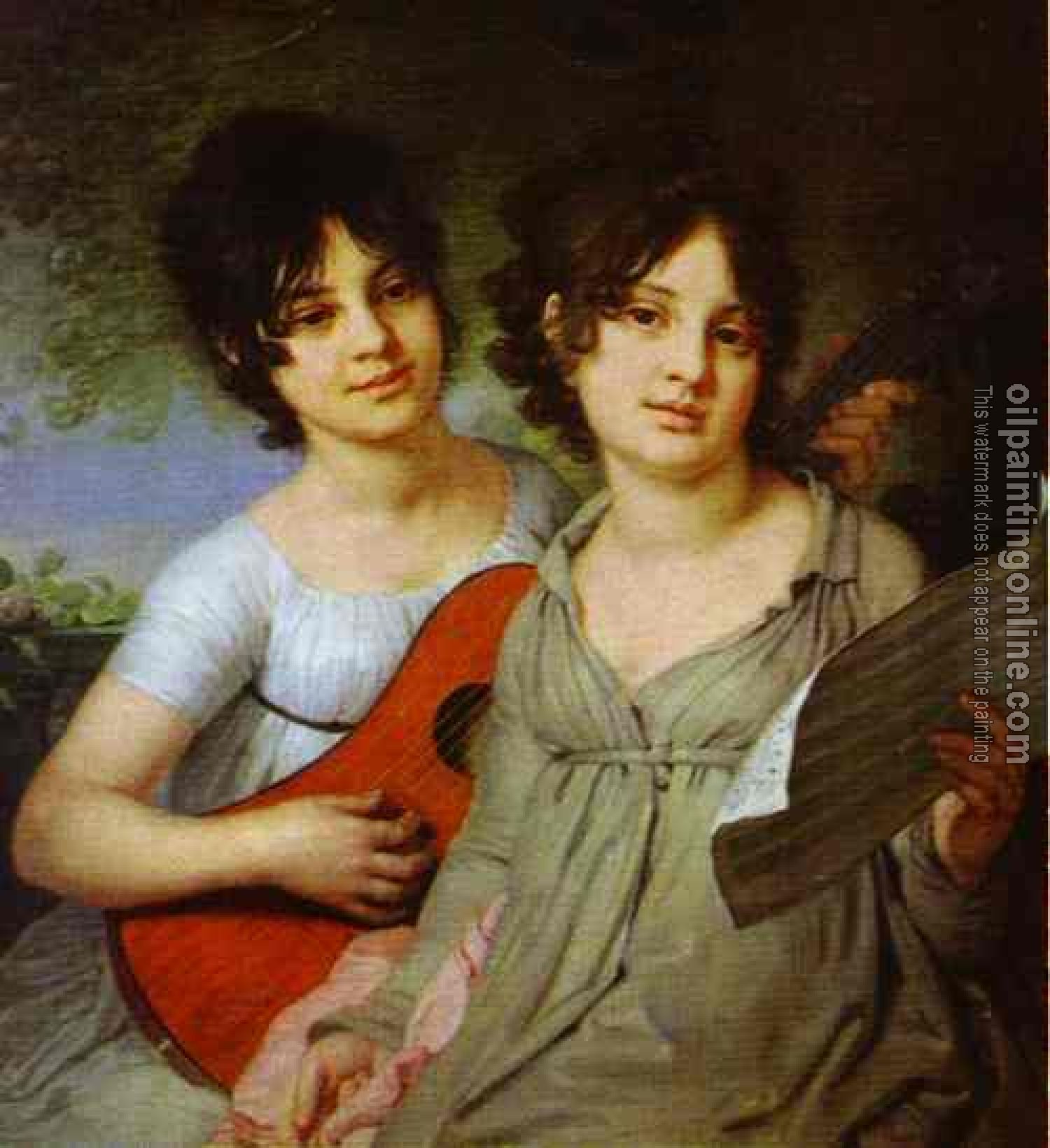 Vladimir Borovikovsky - Portrait of Princess A. G. Gagarina and Princess V. G. Gagarina